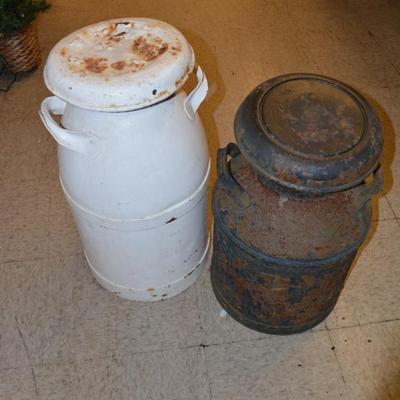 Lot of 2 Vintage/Antique Milk Cannisters 22"/25"