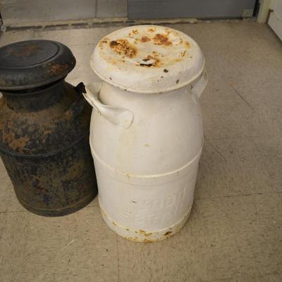 Lot of 2 Vintage/Antique Milk Cannisters 22"/25"