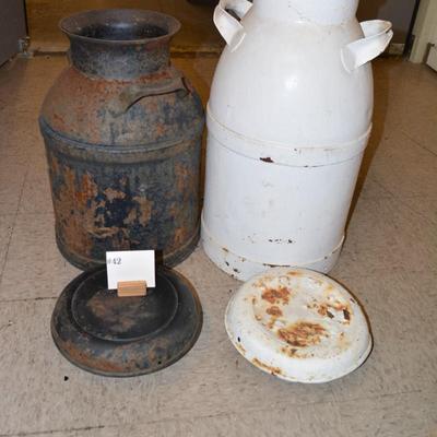 Lot of 2 Vintage/Antique Milk Cannisters 22"/25"