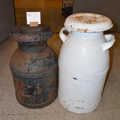 Lot of 2 Vintage/Antique Milk Cannisters 22"/25"