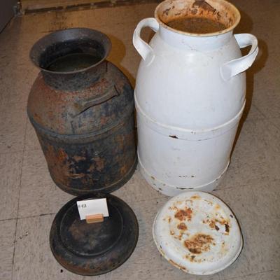 Lot of 2 Vintage/Antique Milk Cannisters 22"/25"