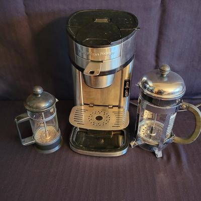 Hamilton Beach Expresso Machine and Two French Presses (K-DW)