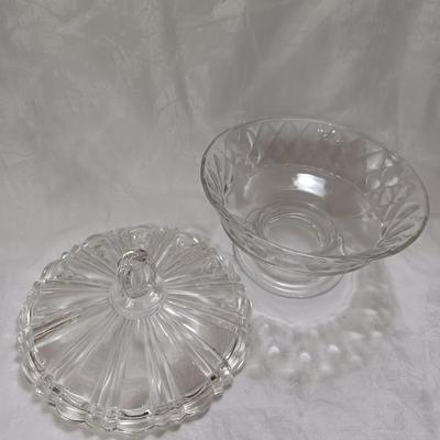 Jeannette 1930s Glass Candy/Nut Dish With Lid