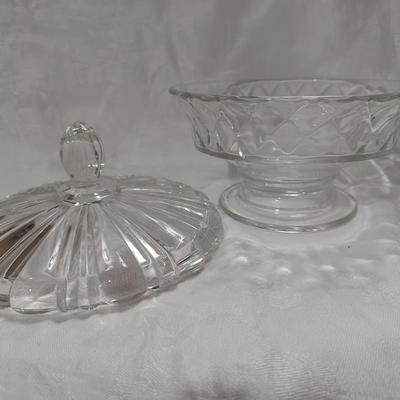 Jeannette 1930s Glass Candy/Nut Dish With Lid
