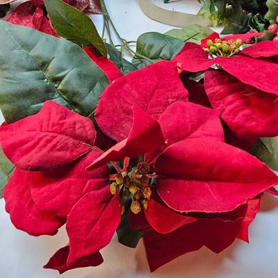 Silk Poinsettias, Greenery & Wrapping Items  (S1-JS)