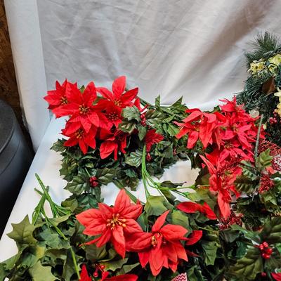 Silk Poinsettias, Greenery & Wrapping Items  (S1-JS)