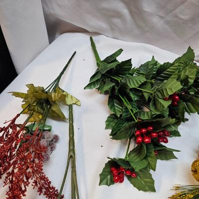 Silk Poinsettias, Greenery & Wrapping Items  (S1-JS)