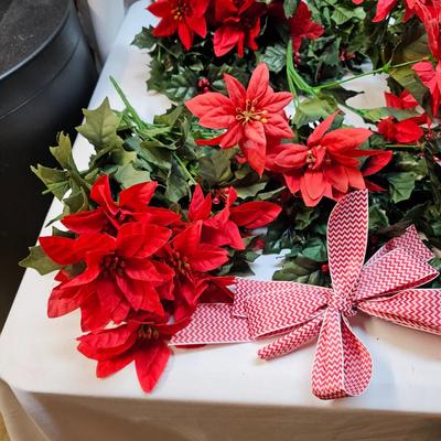 Silk Poinsettias, Greenery & Wrapping Items  (S1-JS)