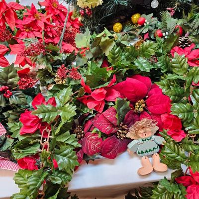 Silk Poinsettias, Greenery & Wrapping Items  (S1-JS)