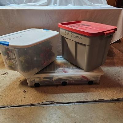 Silk Poinsettias, Greenery & Wrapping Items  (S1-JS)