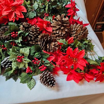 Silk Poinsettias, Greenery & Wrapping Items  (S1-JS)