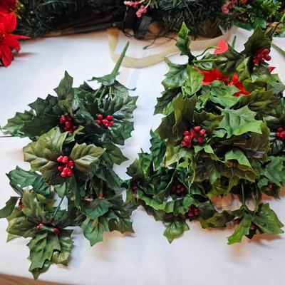 Silk Poinsettias, Greenery & Wrapping Items  (S1-JS)