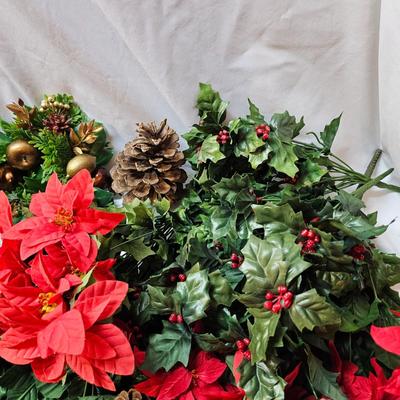 Silk Poinsettias, Greenery & Wrapping Items  (S1-JS)
