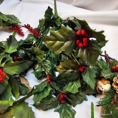 Silk Poinsettias, Greenery & Wrapping Items  (S1-JS)