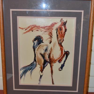 Framed, Matted, & Signed Saddlebread Horse Print 21"X17"