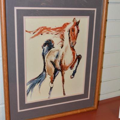 Framed, Matted, & Signed Saddlebread Horse Print 21"X17"