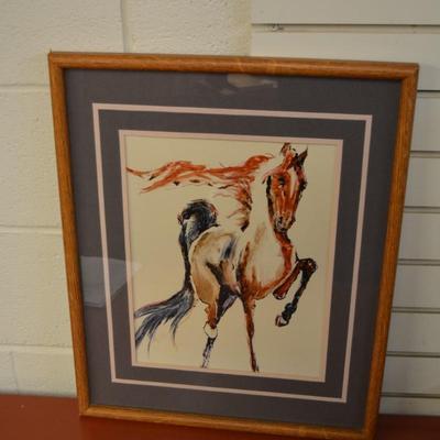 Framed, Matted, & Signed Saddlebread Horse Print 21"X17"