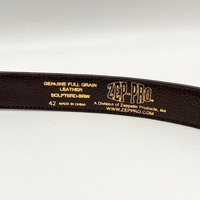 ZEPPELIN PRODUCTS ~  LSU Menâ€™s Size 42â€ Genuine Full Grain Leather Belt