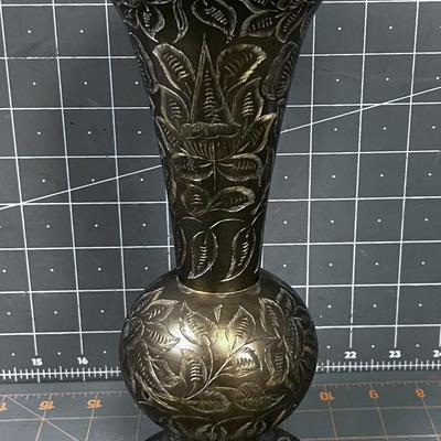 Fluted Brass Vase, Made in India 