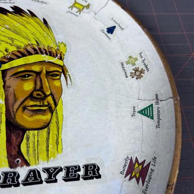 Indian Prayer Plate, Paper Mache' Composite