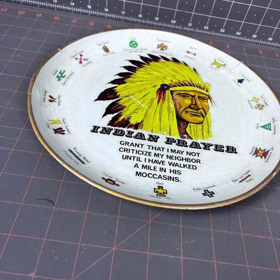 Indian Prayer Plate, Paper Mache' Composite