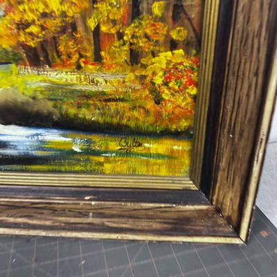 Fall Orange Leafy Oil Painting by CACHE Valley Utah Dated 1969 By George Bueltez (?) 