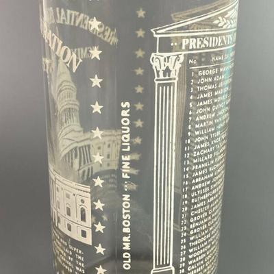  OLD MR BOSTON SOUVENIR 1957 PRESIDENTIAL INAUGURATION LIQUOR BOTTLE 