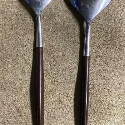  Mid century modern PYRAMI                      D STAINLESS SALAD UTENSILS 