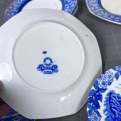 Small Antique Blue Transfer Ware. Mixed Lot