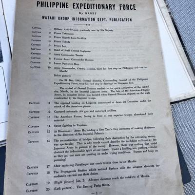 World War II Japanese Book of Philippines Expeditionary 