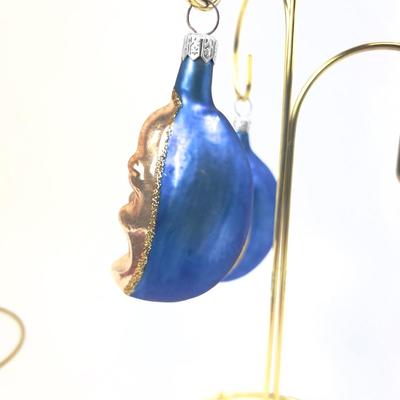 692 Moon and Musical Instruments Glass Ornaments