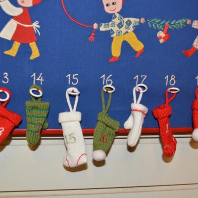 Hand Made Charming Advent Calendar 56.5"X10.5"