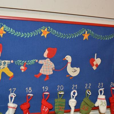 Hand Made Charming Advent Calendar 56.5"X10.5"