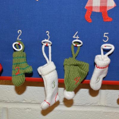 Hand Made Charming Advent Calendar 56.5"X10.5"