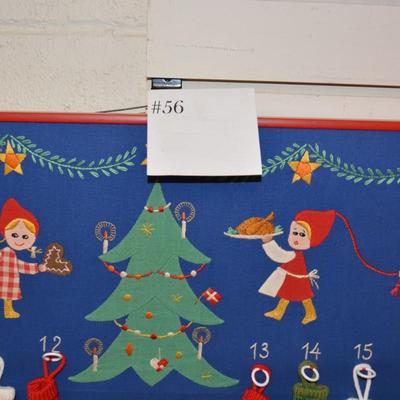 Hand Made Charming Advent Calendar 56.5"X10.5"