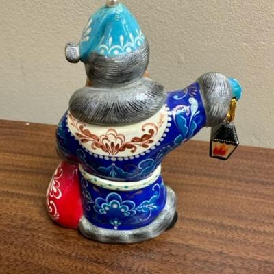 Carved and Painted Santa Ornament