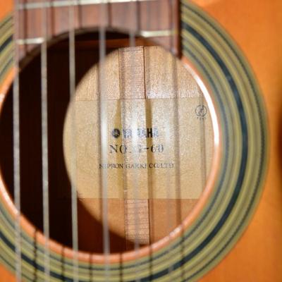 Vintage 60's Yamaha No. G-60 Nippon Gakki Classical Guitar 40"X14.5"X4"