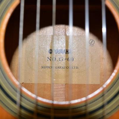 Vintage 60's Yamaha No. G-60 Nippon Gakki Classical Guitar 40"X14.5"X4"