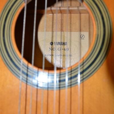 Vintage 60's Yamaha No. G-60 Nippon Gakki Classical Guitar 40"X14.5"X4"