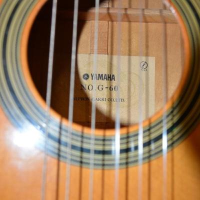 Vintage 60's Yamaha No. G-60 Nippon Gakki Classical Guitar 40"X14.5"X4"
