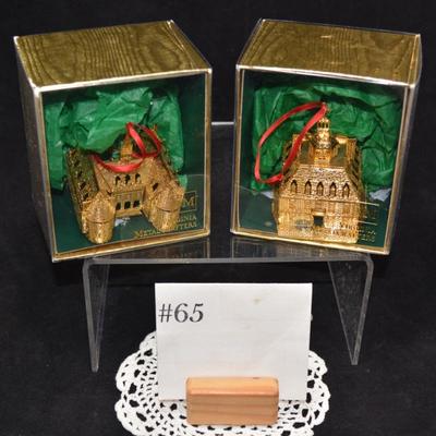 Set of 2 Virginia Metal Crafters Colonial Williamsburg Ornaments