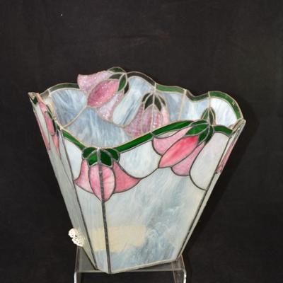 Large Floral Stained Glass Candle Holder 11