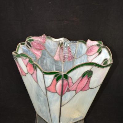 Large Floral Stained Glass Candle Holder 11"X9.5"
