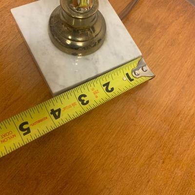Amber Glass Shade Marble Base Lamp