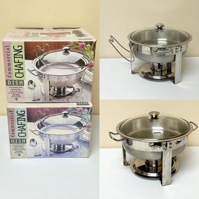 SEVILLE CLASSICS ~ Set (2) ~ 4-Quart Stainless Steel Chafing Dishes ~ *Read Details