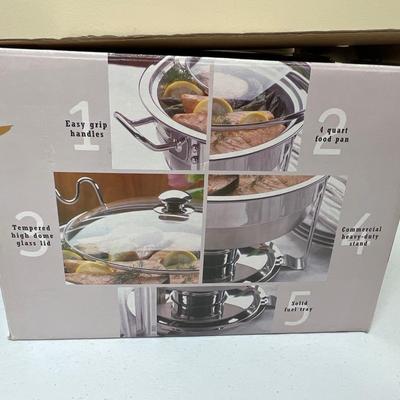 SEVILLE CLASSICS ~ Set (2) ~ 4-Quart Stainless Steel Chafing Dishes ~ *Read Details