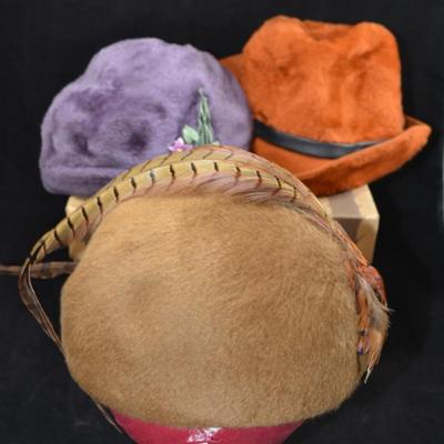 Lot of 3 Vintage Ladies Hats with Joseph Ney's Box