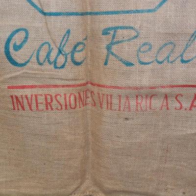 Lot of 2 Vintage Burlap Coffee Bean Sacks