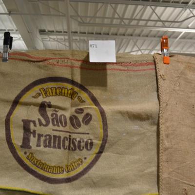 Lot of 2 Vintage Burlap Coffee Bean Sacks
