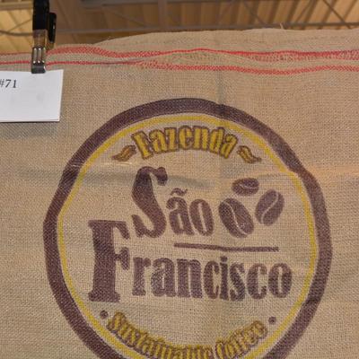 Lot of 2 Vintage Burlap Coffee Bean Sacks